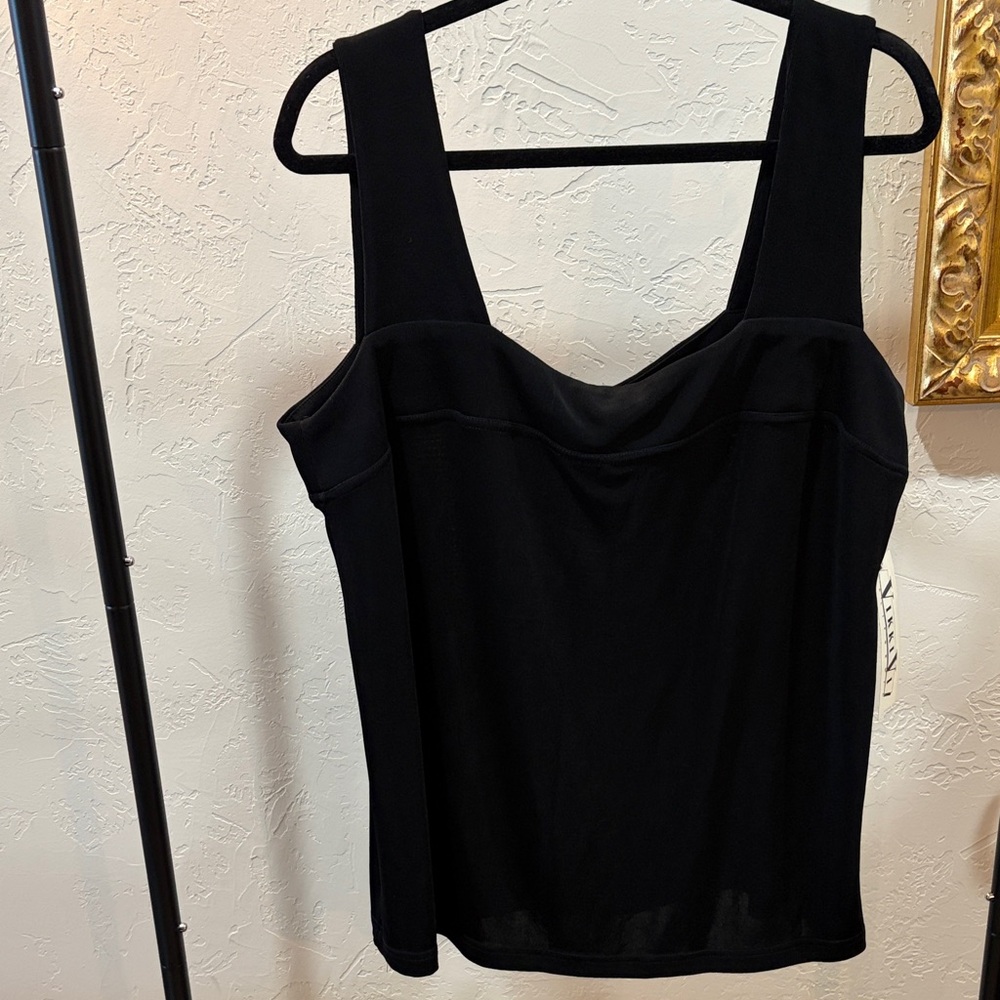 Vikki Vi Black Square-Neck Tank